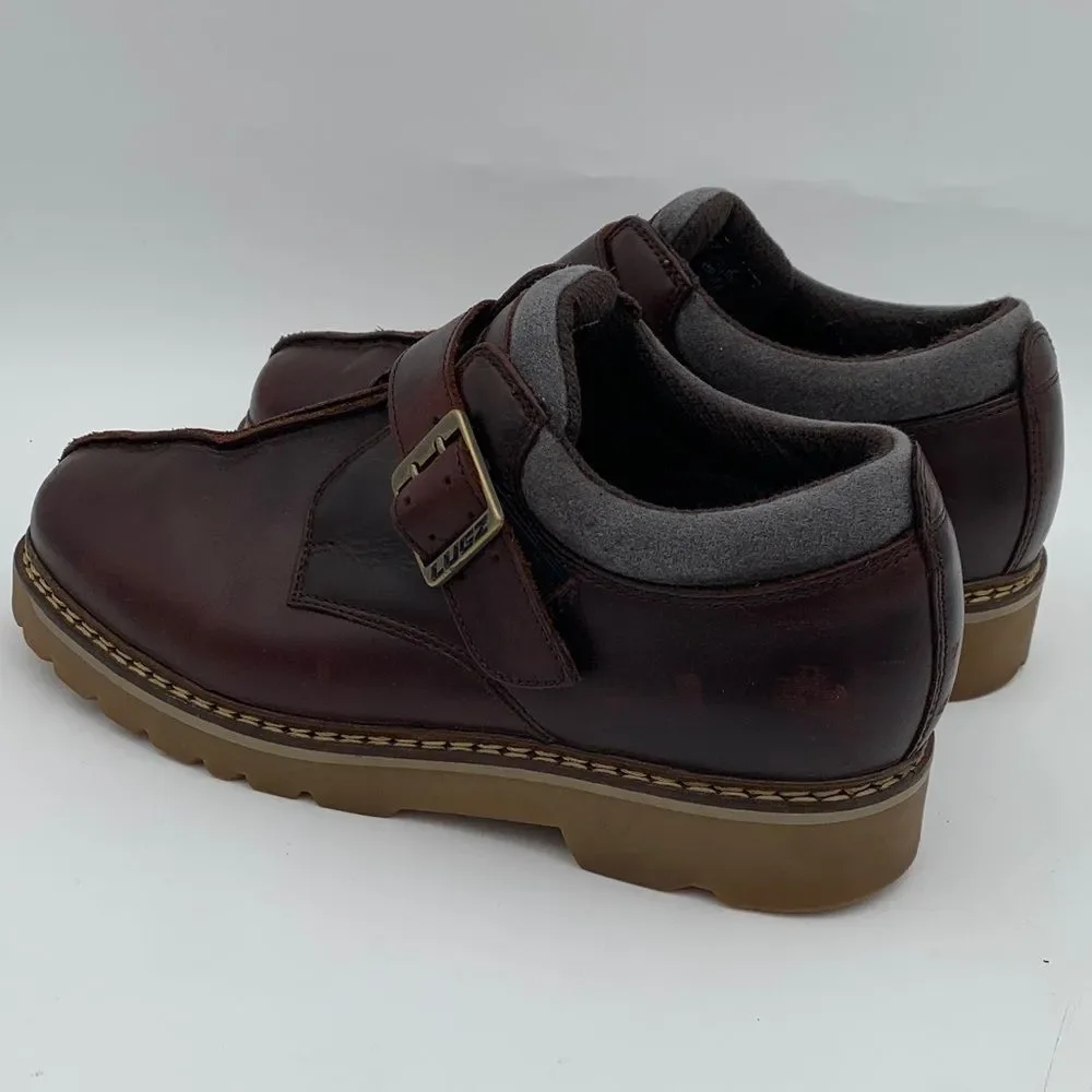 Lugz Men’s Brown Leather Buckle Shoes Made in USA Size EU 43 Y2K workwear